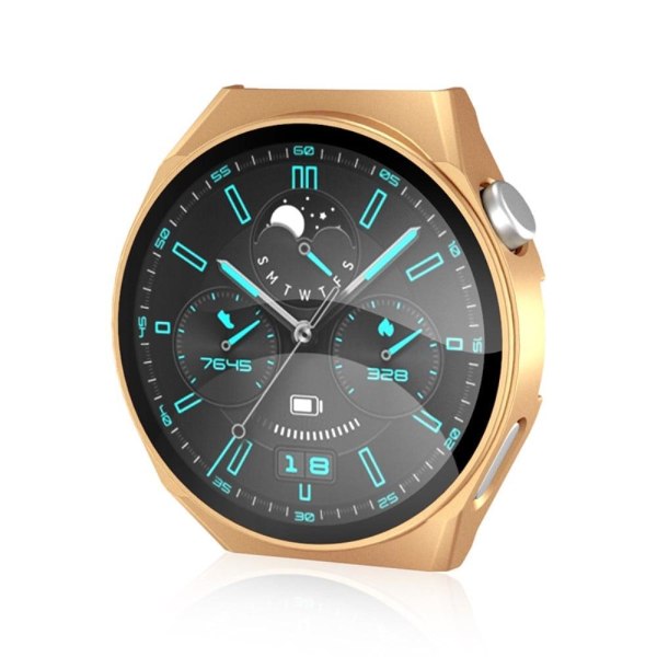 Huawei Watch GT 3 Pro 46mm matte cover with tempered glass - Rose Gold Rosa