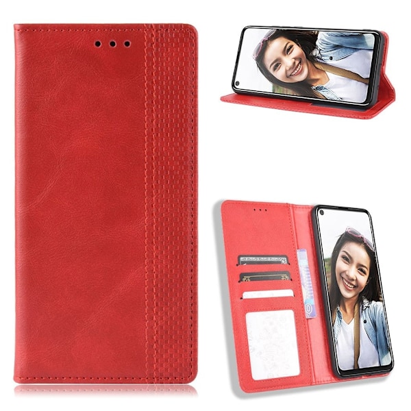 Bofink Vintage HTC U20 5G Læder Etui - Rød Red