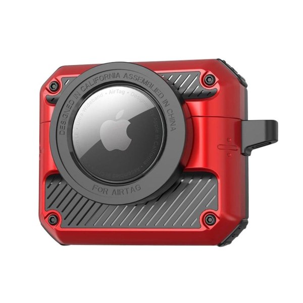 AirPods Pro 2 / AirTags suojakotelo koukulla - Punainen Red