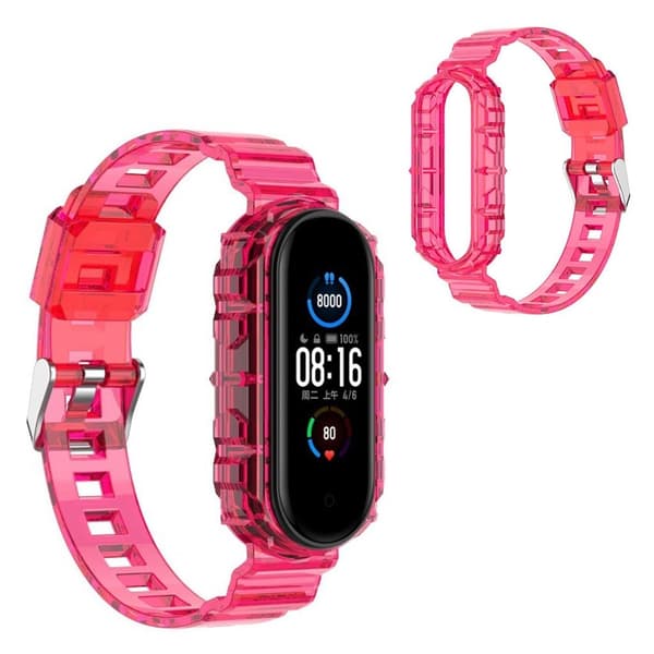 Xiaomi Mi Smart Band 6 / 5 clear style watch band - Rose Rosa