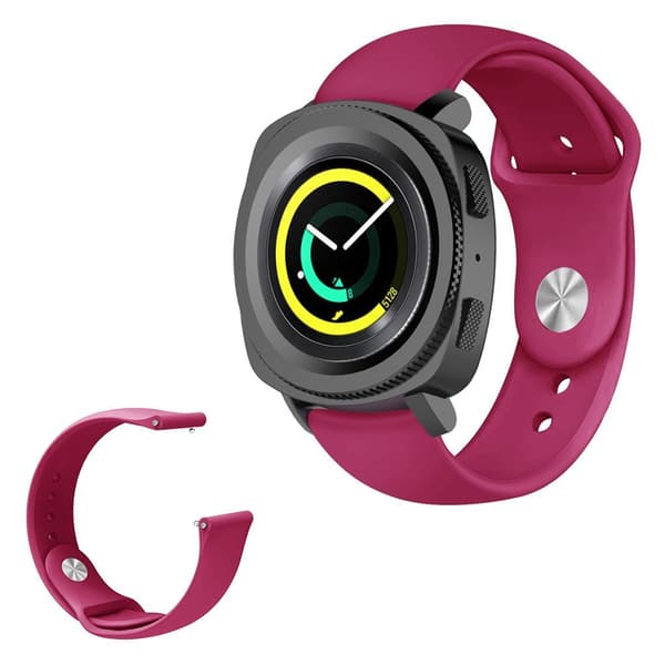 Rent farvet rem til Samsung and Garmin ure - vinrød Red