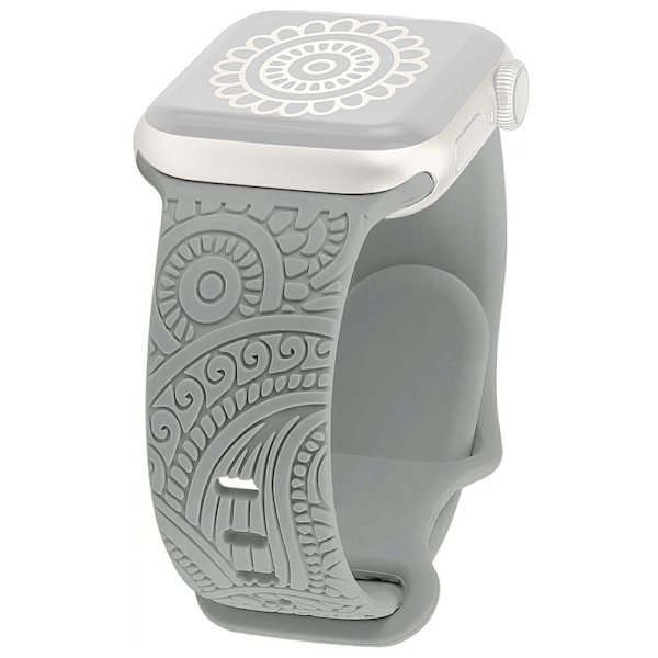 Silikonerem til Apple Watch Series 49mm - 45mm - 44mm - 42mm - Grå Silver grey