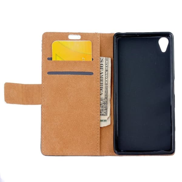 Sony Xperia L1 Mønstret Lær Flip Etui - Sirkler Seamless Multicolor