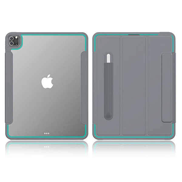 iPad Pro 12.9 inch (2020) elegant tri-fold case - Grey / Baby Bl Silver grey