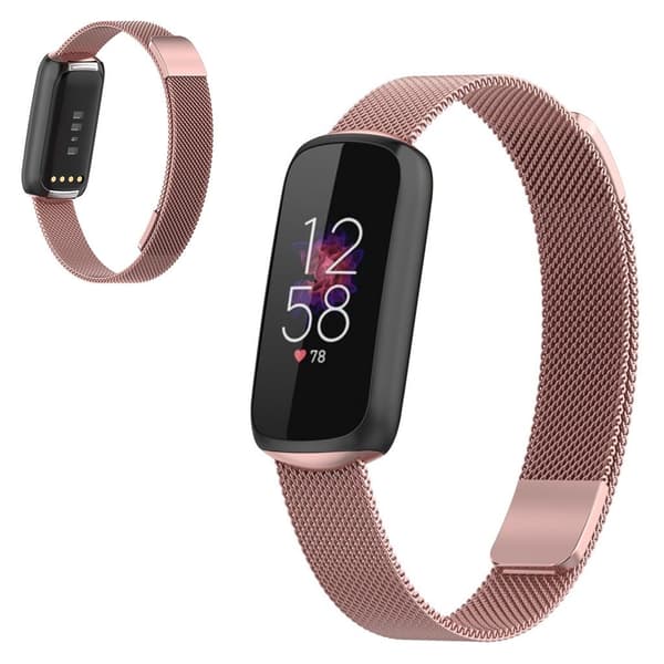 Klokkerem i rustfritt stål til Fitbit Luxe - Rosa Rose Pink