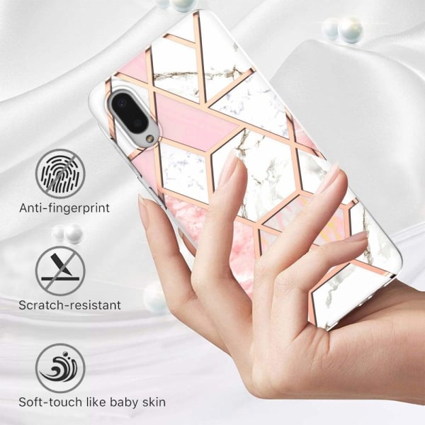 Marble Samsung Galaxy M02 / A02 Suojakotelo - Pinkki / Valkoinen Pink