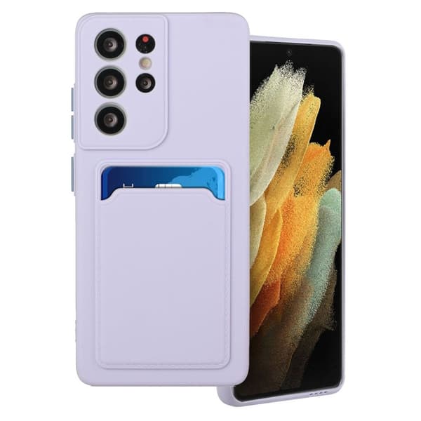 Card Holder Cover til Samsung Galaxy S21 Ultra - Lyselilla Purple