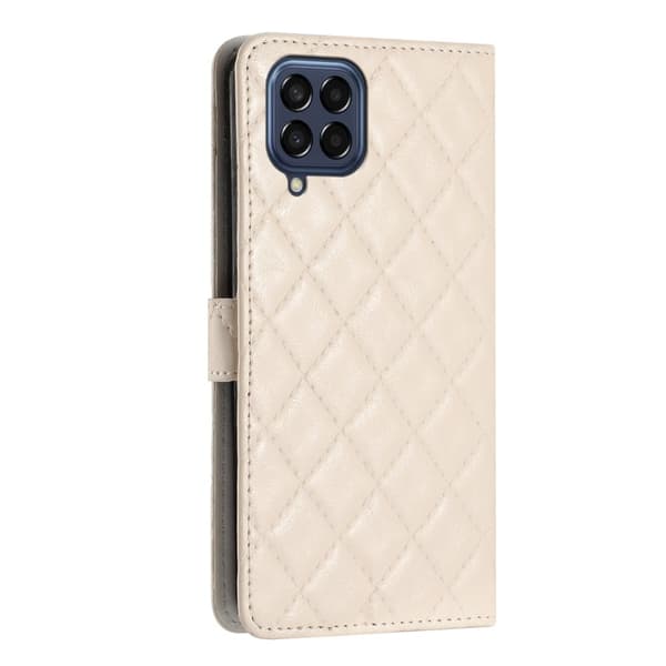 Funksjonelt rombe lommebokdeksel for Samsung Galaxy M53 5G - Hvit White