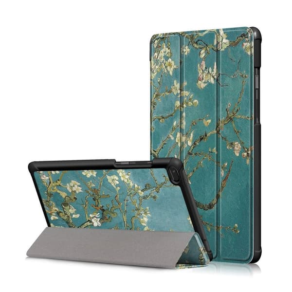 Lenovo Tab E8 mønstered læder flip etui - Mandeltræ i i Blomst Multicolor