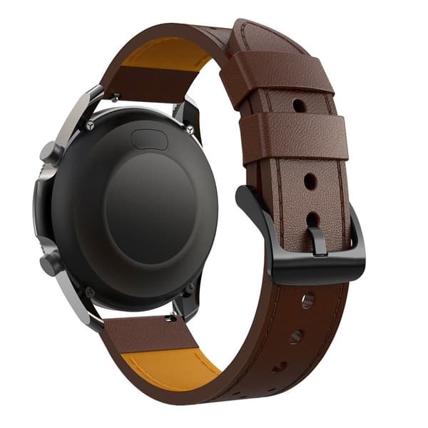 Samsung Galaxy Watch 3 (45mm) ægte læder rem - kaffe Brown