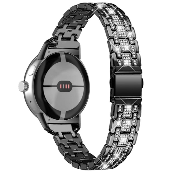 Google Pixel Watch urrem med rhinestone-dekor - Sort Black