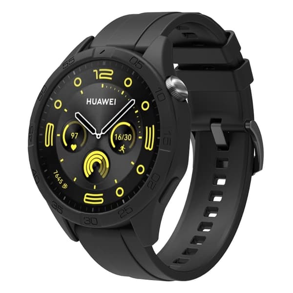 Huawei Watch GT 4 46mm silikonerem med urkasse - Sort Black