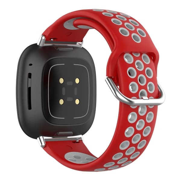 Fitbit Sense 2 / Versa 4 kaksivärinen silikonikellon hihna - Punainen / Harmaa Red