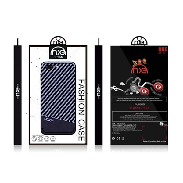 NXE iPhone 7 Plus / 8 Plus TPU etui med kulfiberkorn - Blå Blue