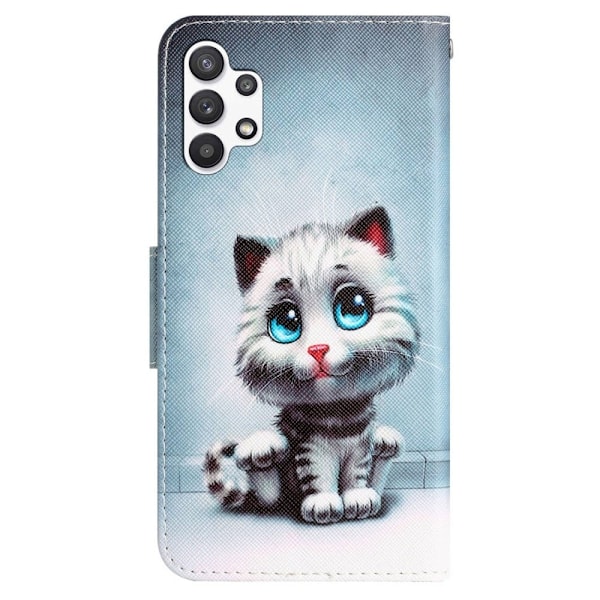 Wonderland Samsung Galaxy A04s / A13 5g / A13 4g Flip Etui - Blå Øjne Kat Blue