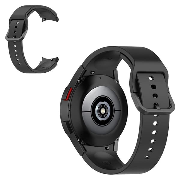 20 mm silikoneurrem med farvet spænde til Samsung Watch - Sort Black