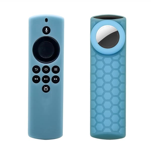2-i-1 Amazon Fire TV Stick Lite / AirTag silikonöverdrag - Noctilucence Blå Blå