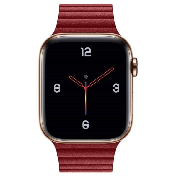Apple Watch serie 4 44mm split læderurrem - rød Red