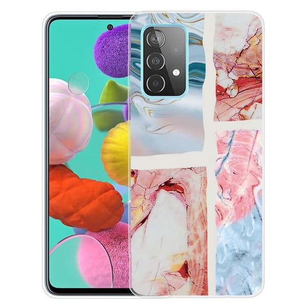 Marmordesign Samsung Galaxy A23 deksel - Bølgete Marmorfliser Multicolor