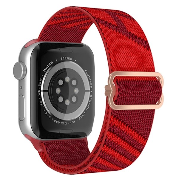 Apple Watch (41mm) kaksivärinen nylonkellohihna - Tummanpunainen / Punainen Red