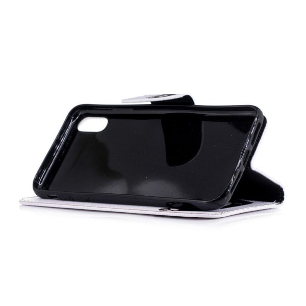 iPhone XS Max mobilfodral silikon konstläder stående plånbok - B multifärg