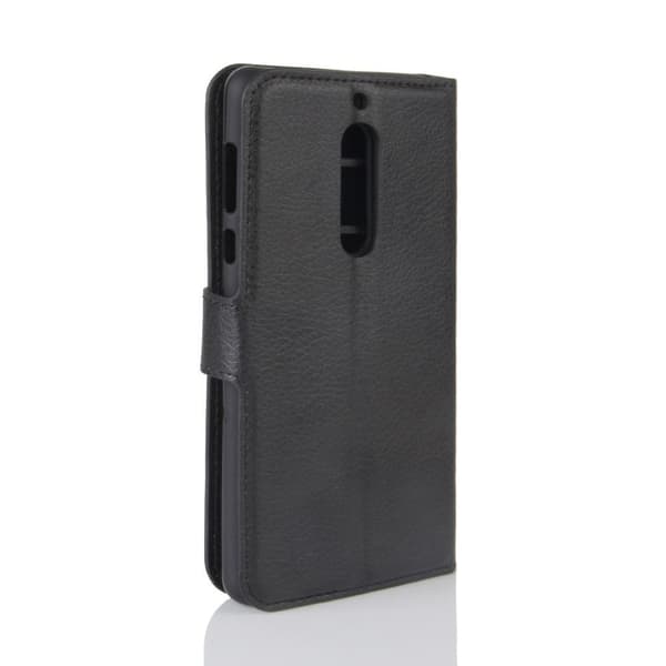 Nokia 5 Beskyttende læder etui - Sort Black