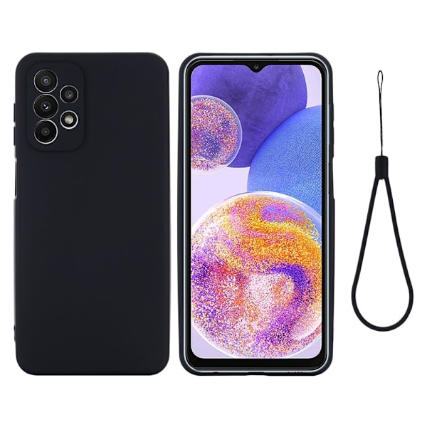 Matte Liquid Samsung Galaxy A23 silikone cover - Sort Black