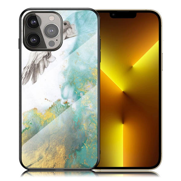 Fantasy iPhone 13 Pro Max cover - Flyvende Due-Marmor Multicolor