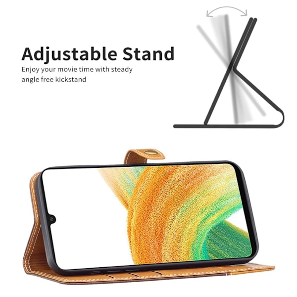 BINFEN tvåfärgat läder Samsung Galaxy A32 fodral - Brun Brun