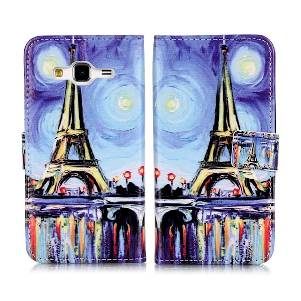 Samsung Galaxy J3 (2016) / J3 etui - Stjernehimmel og eiffeltårnet Multicolor