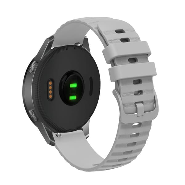 18 mm klockarmband i silikon med vågig kornstil för Garmin-klocka - Grå Silvergrå