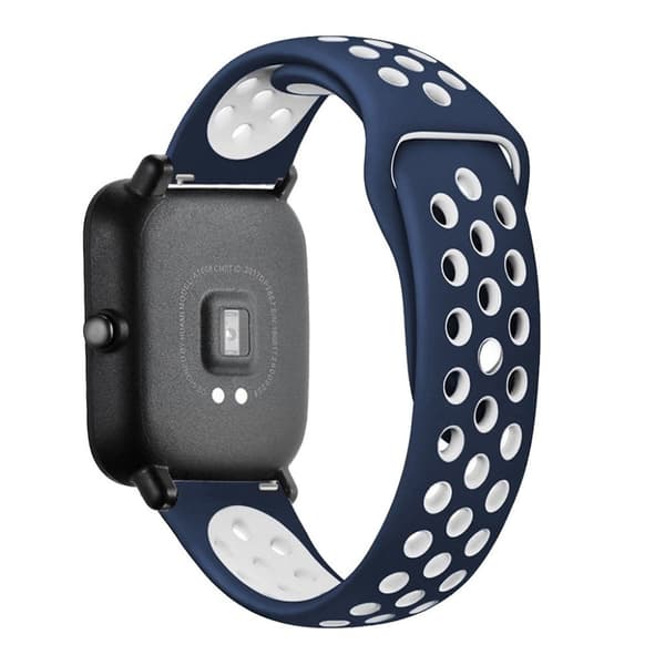 Amazfit GTS tofarvet silikone Urrem - Sort / Hvid White