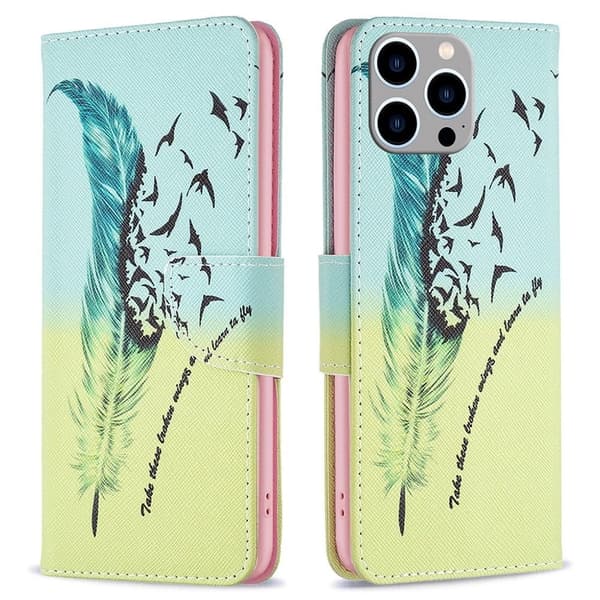 Wonderland iPhone 14 Pro Max flip etui - Fjer Green