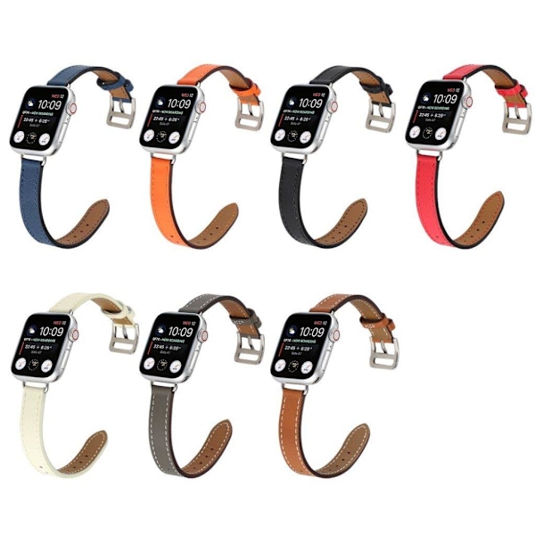 Apple Watch 40mm yksinkertainen aito nahkaranneke - Oranssi Orange