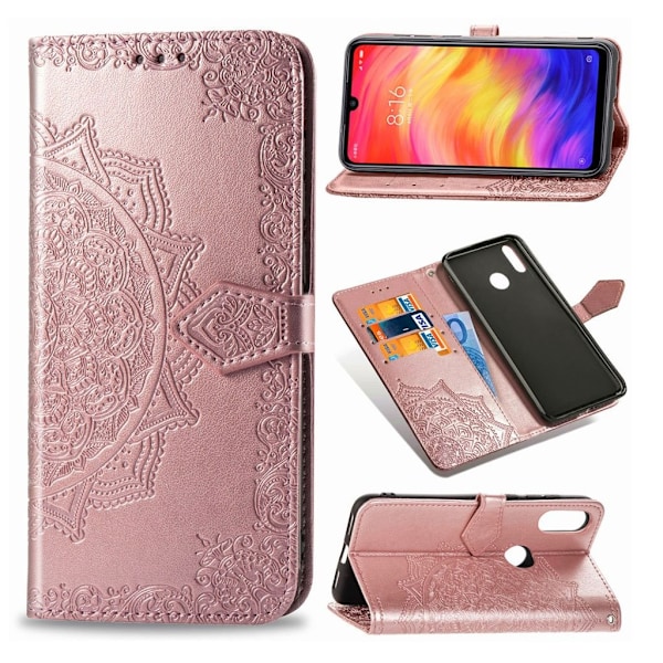 Mandala Xiaomi Redmi Note 7 / Note 7 Pro / Note 7S Flip fodral - Rosa guld Rosa