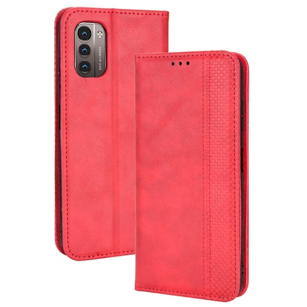 Alpha Nokia G11 / Nokia G21 flip etui i lær - Rød Red