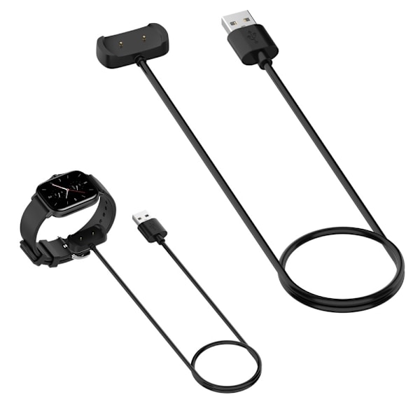 1m Amazfit GTS 2 Mini / GTS 2e / GTR 2e USB magnetisk laddningskabel Svart