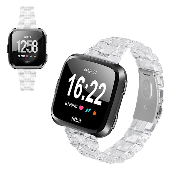 Fitbit Versa 2 / Versa Lite hartsikellon ranneke - Läpinäkyvä Transparent
