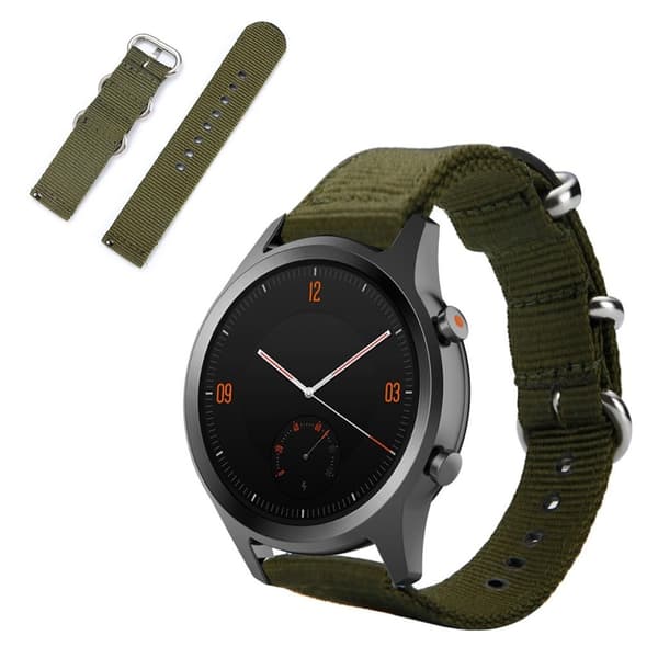 Nylon ranneke TicWatch C2 kellolle - Armeijan Vihreä Green