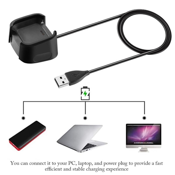 Fitbit Versa 2 USB bärbar laddare Svart
