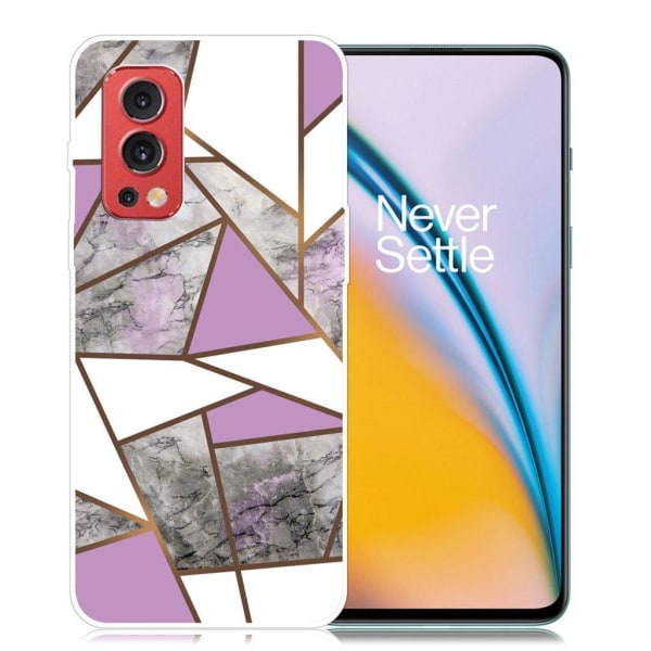 Marble design OnePlus Nord 2 5G cover - Lilla / Hvid / Grå Marmo Multicolor