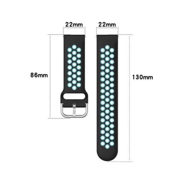 20mm bi-color silicone watch strap for Samsung watch - Black / L Grön