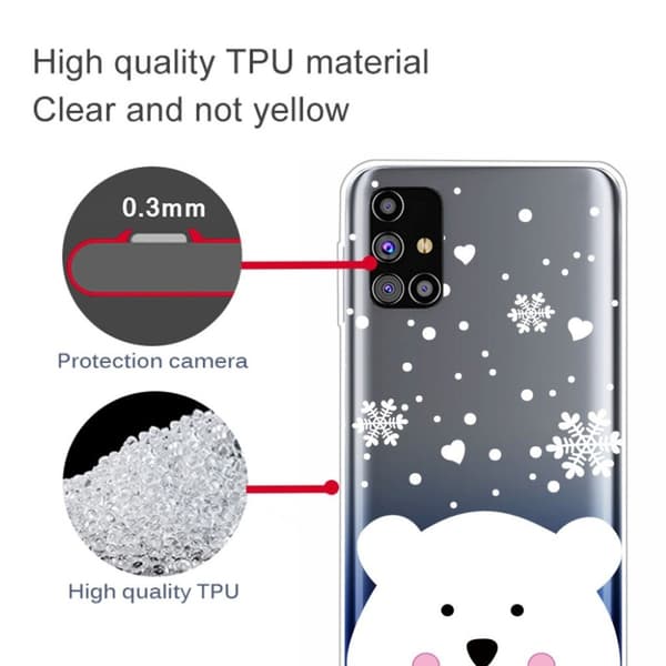 Juleveske til Samsung Galaxy M31s - Bjørn White
