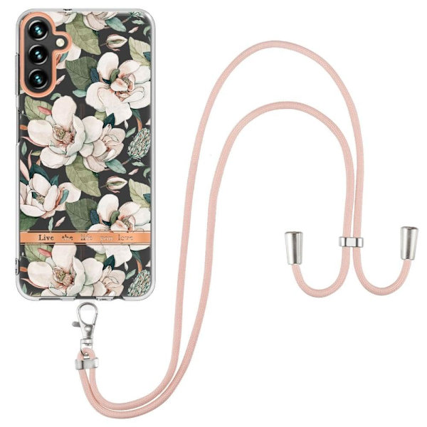 Slim och Hållbar Mjukskal med Handledsband till Samsung Galaxy A34 5G - Hc001 Green Gardenia Grön