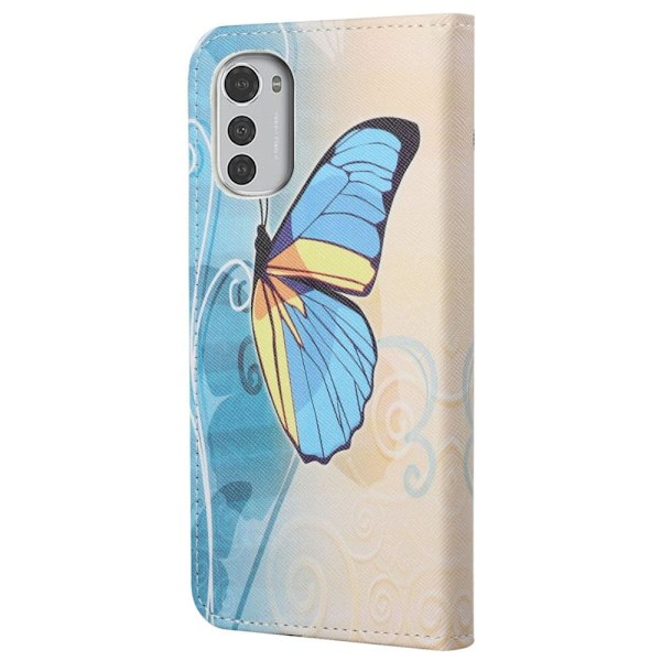 Wonderland Motorola Moto E32 flip kuoret - Värikäs Perhonen Blue