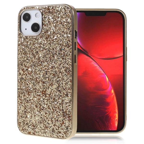 Glitter iPhone 13 skal - Guld Guld