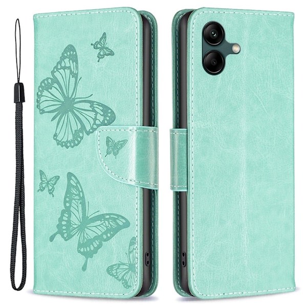 Butterfly läder Samsung Galaxy A04 fodral - Grön Grön