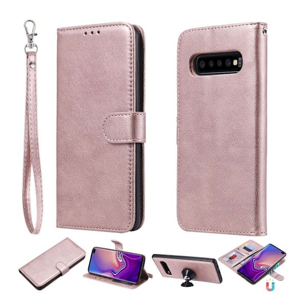 Samsung Galaxy S10 Plus dæk mønster hybrud etui - Lyserød Pink