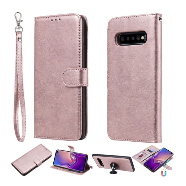 Samsung Galaxy s10 Plus Skinnetui Med Avtagbar Stropp - Rosa Pink