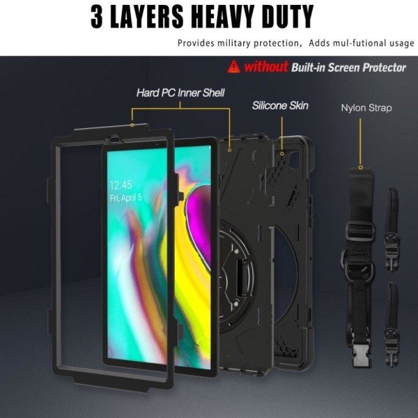 Samsung Galaxy Tab S5e 360 graders X-Formet silikone kombo etui Black